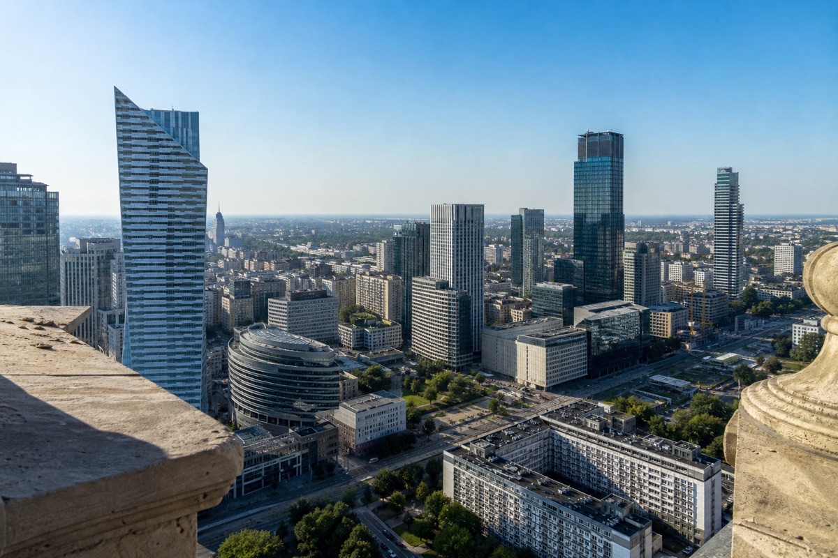 Panorama Warszawy z Pałacu Kultury